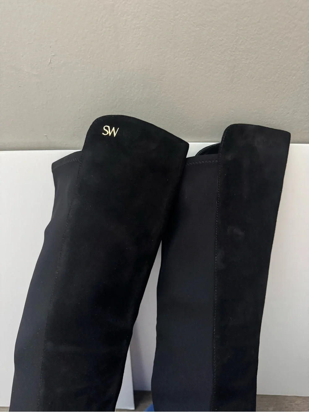 Stuart Weitzman Keelan Black Suede Over-the-knee Boots 7.5